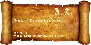 Meyer Krisztián névjegykártya